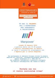 Locandina Seminario Manpower 25 Gennaio 2016