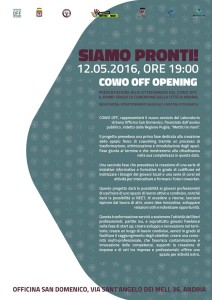 locandina  inaugurazione spazio  di coworking