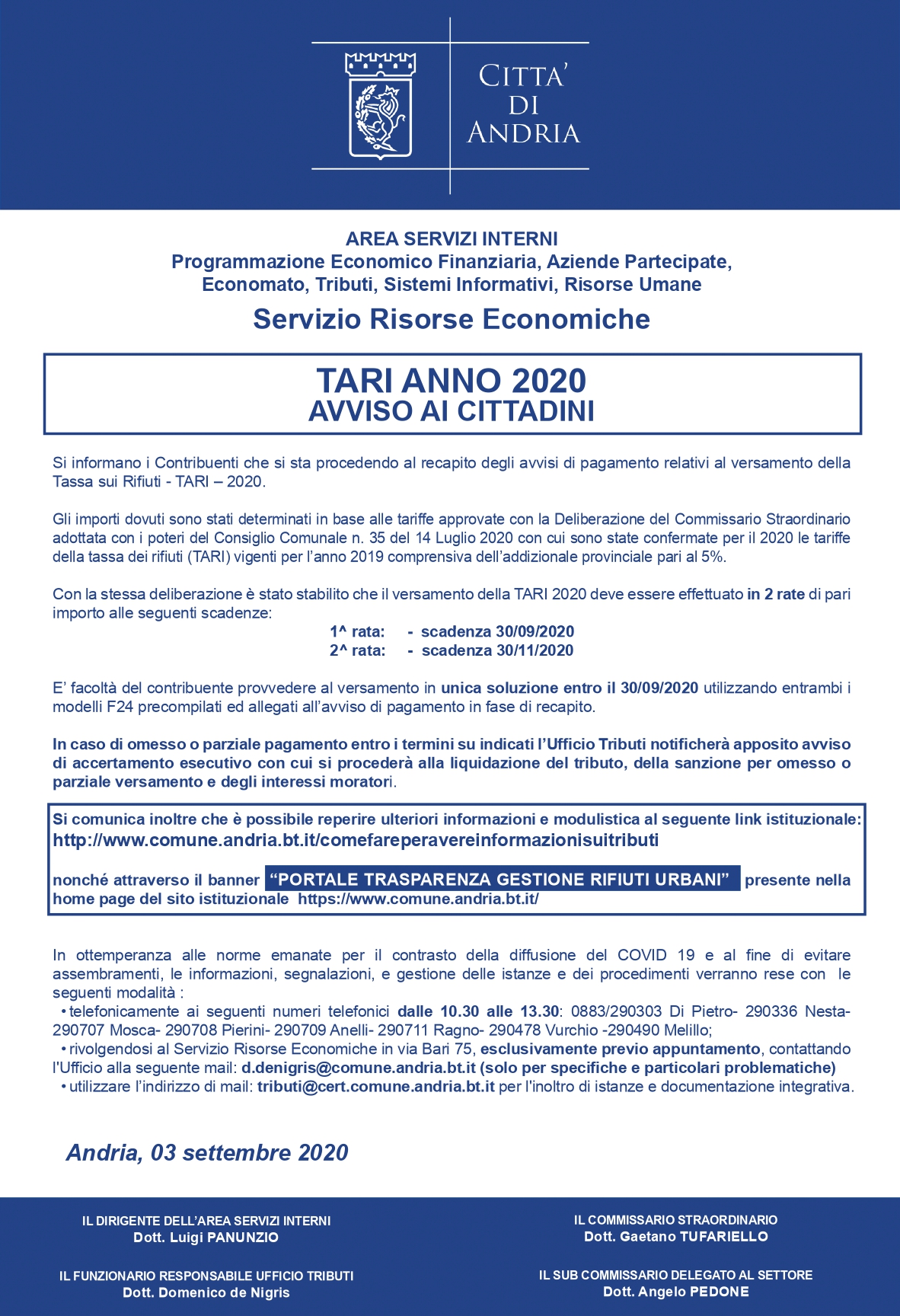 TARI – Comune Di Andria